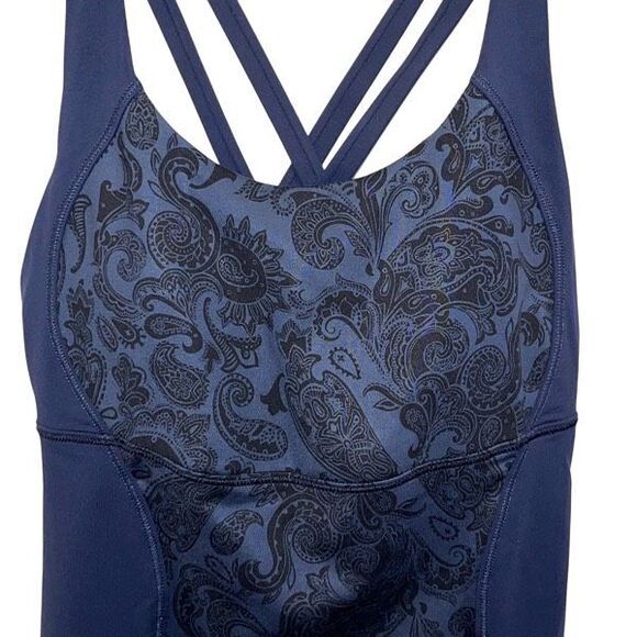 Lululemon Energy Tank Top Paisley‎ Inkwell 2/4 with removable pads. - Picture 3 of 8